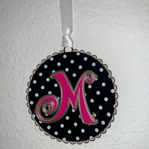 M Initial Metal Ornament